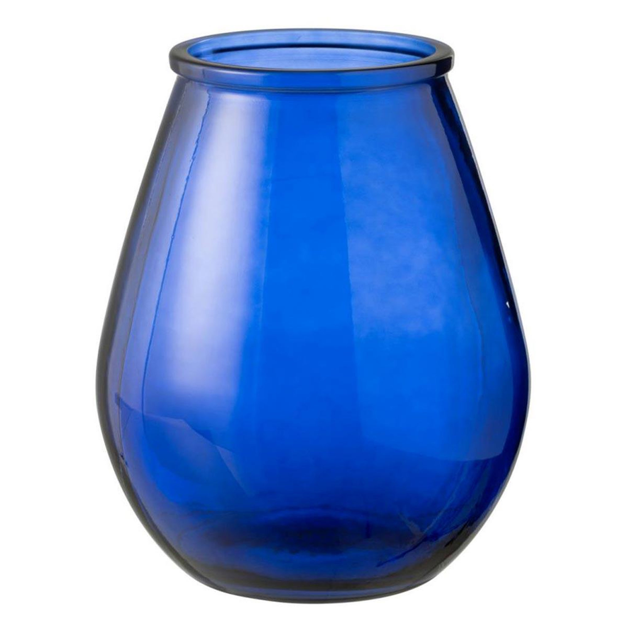 J-LINE Vase déco en verre  stripe  35cm bleu