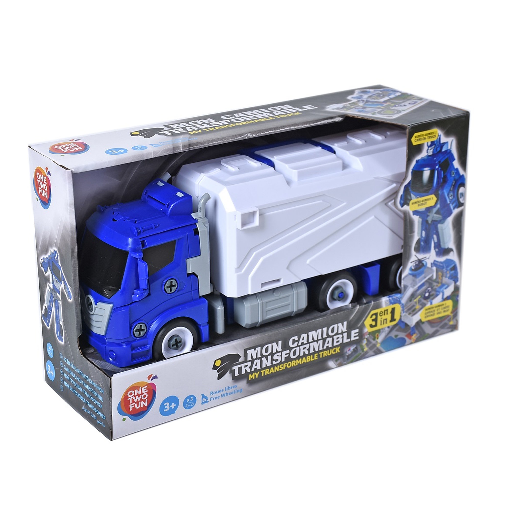 One Two Fun Camion de police transformable 3 en 1