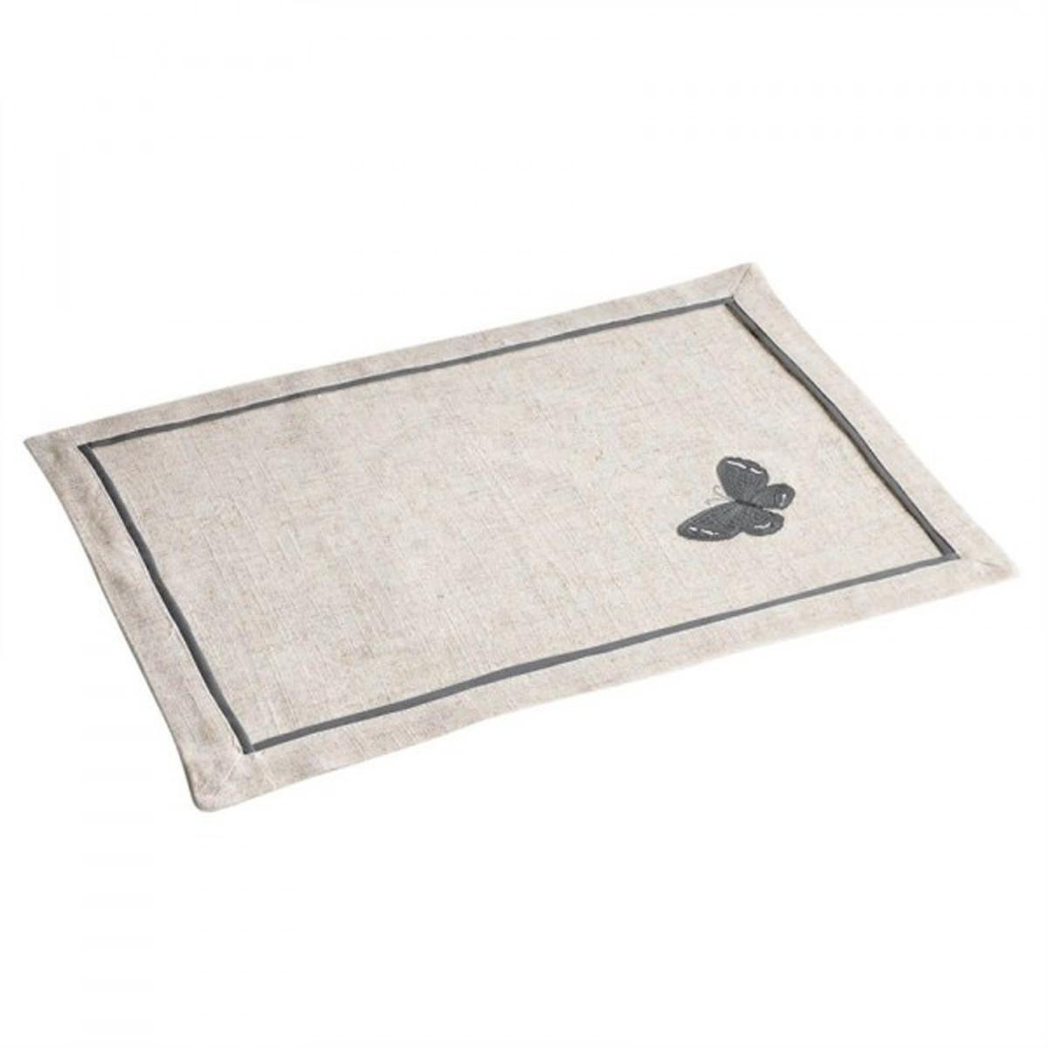 Douceur d'Intérieur Set de table brodé  opaline  33x45cm gris