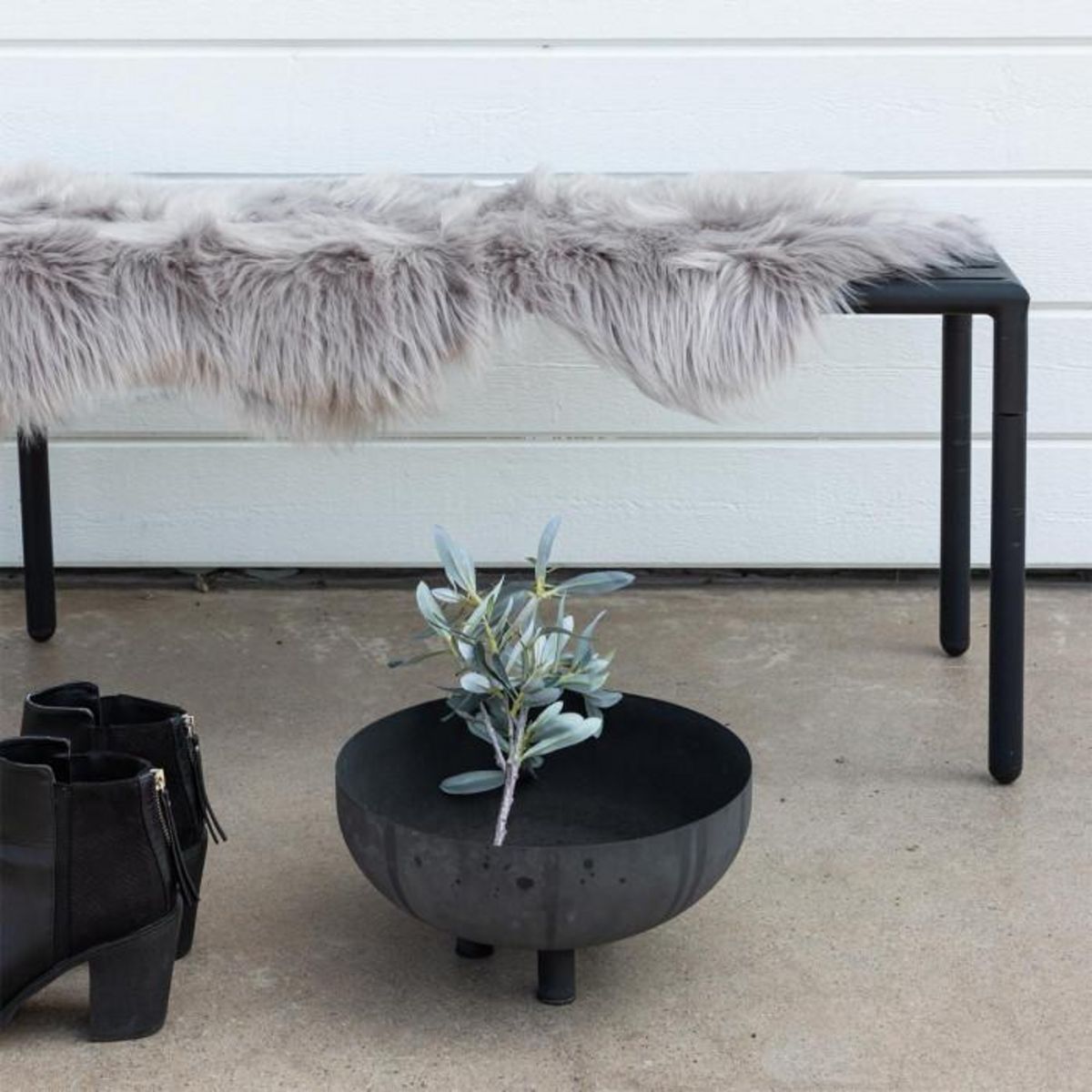 Paris Prix Tapis Imitation Fourrure  Katy  55x180cm Gris