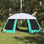 Voir la diapositive 4 : VIDAXL Tente piscine toit amovible parois maille vert d'eau 612x612 cm