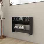 VIDAXL Armoire a chaussures murale noir brillant bois d'ingenierie