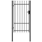 VIDAXL Portillon simple porte avec dessus a pointe Acier 1x1,75 m Noir