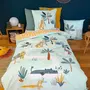COTE DECO Parure de lit enfant Jungle avec animaux à scratcher - 100% coton 57 fils/cm² - 140 x 200 cm