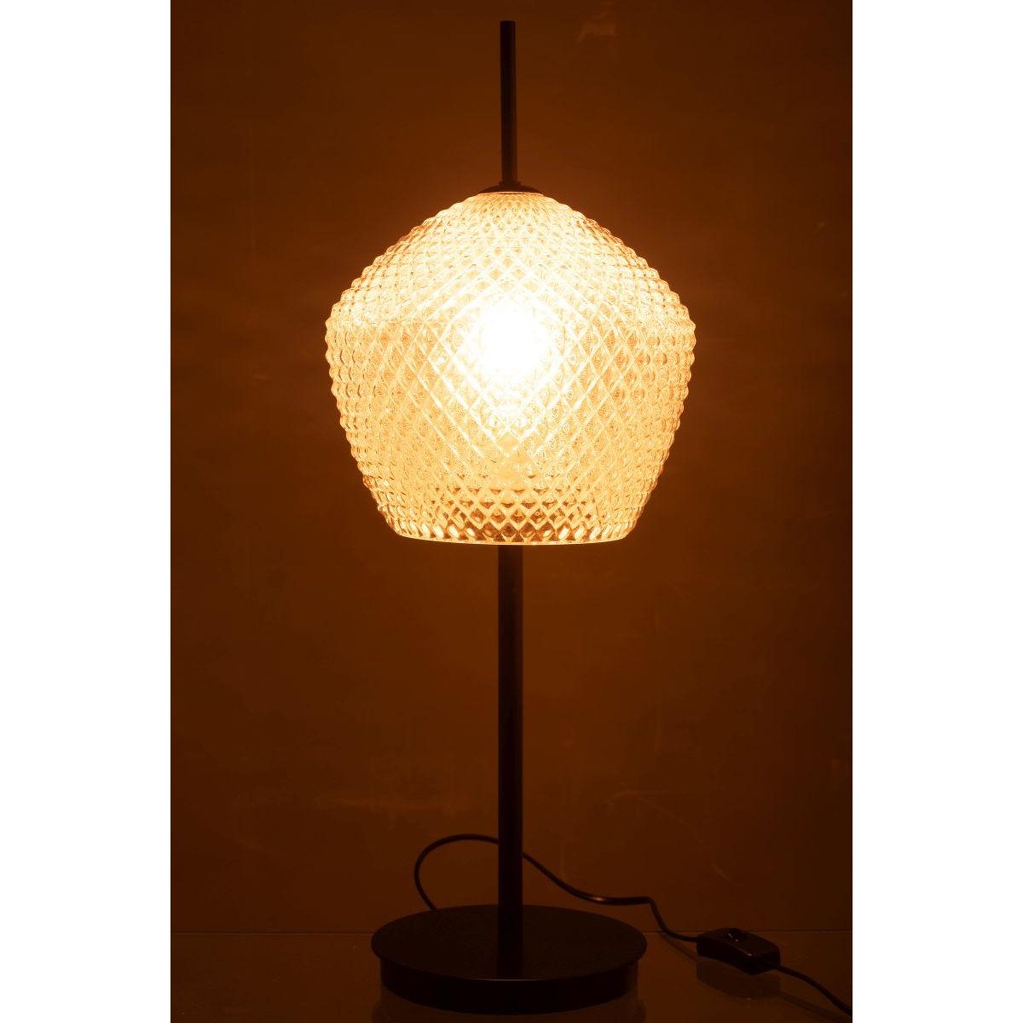 Voir la diapositive 3 : J-LINE Lampe à poser en verre design  jenna  60cm blanc