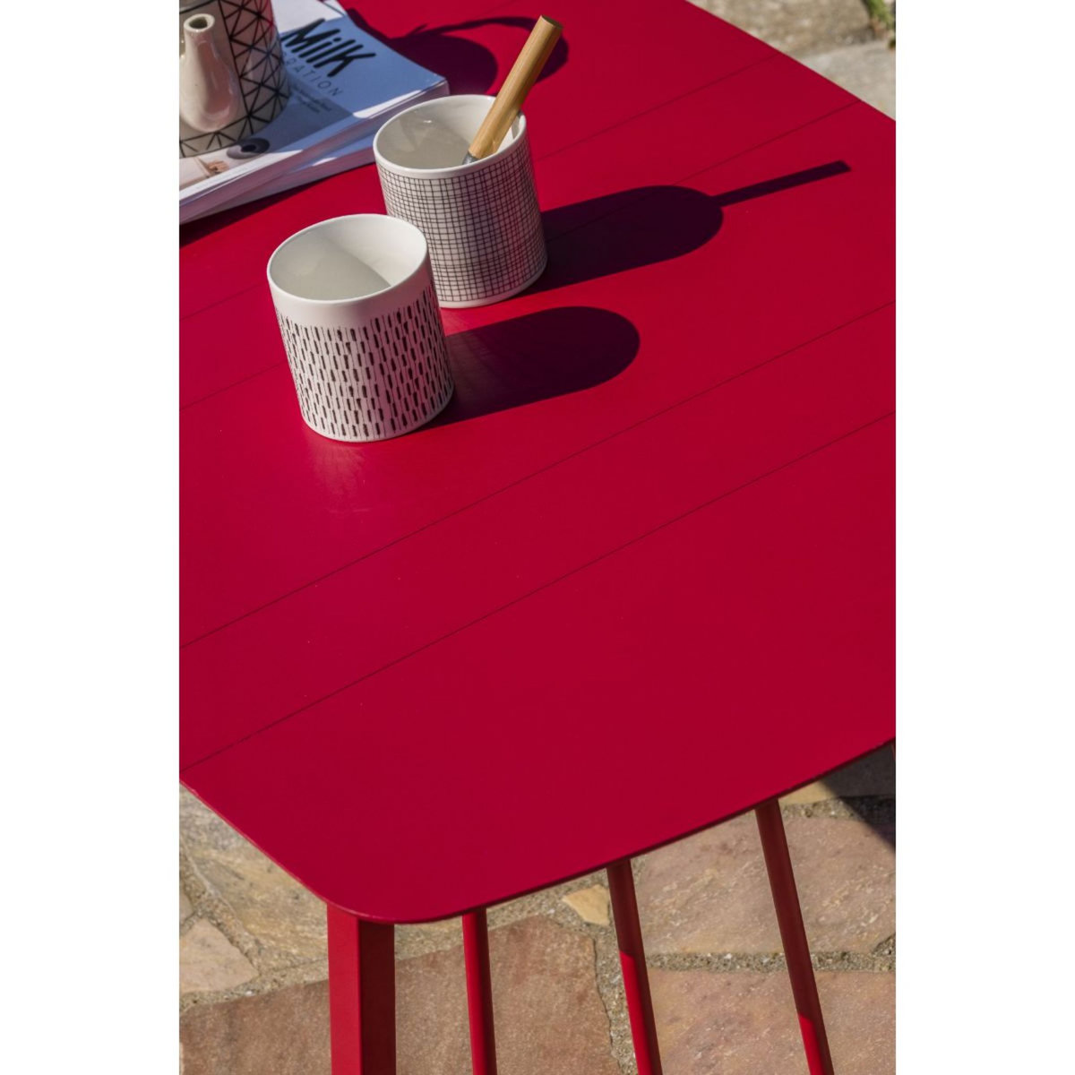 City Garden Salon bas de jardin - 4 places - Aluminium - Framboise - APOLLINE