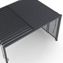 Voir la diapositive 3 : ID MARKET Pergola bioclimatique lames orientables acier 3x4 M avec persiennes horizontales gris anthracite