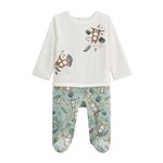 Petit Béguin Pyjama bébé en velours Cache-cache. Coloris disponibles : Vert