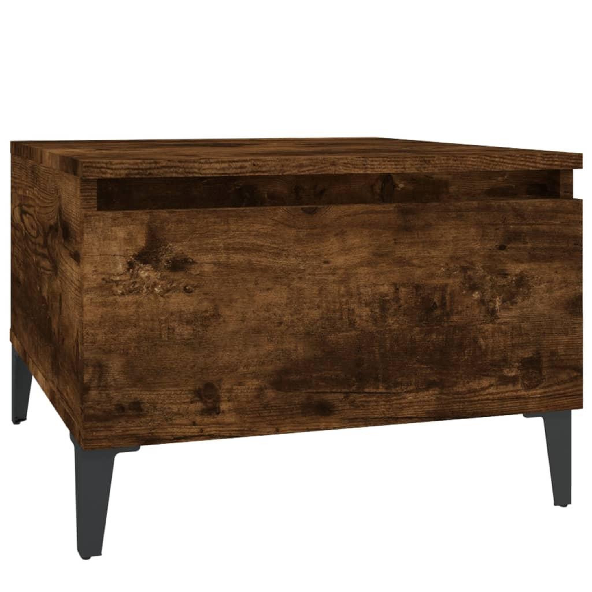 Voir la diapositive 2 : VIDAXL Table d'appoint Chene fume 50x46x35 cm Bois d'ingenierie