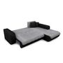Voir la diapositive 4 : Canapé d'angle droit convertible CLELIA, 4 places, tissu microfibre gris PU blanc ou noir