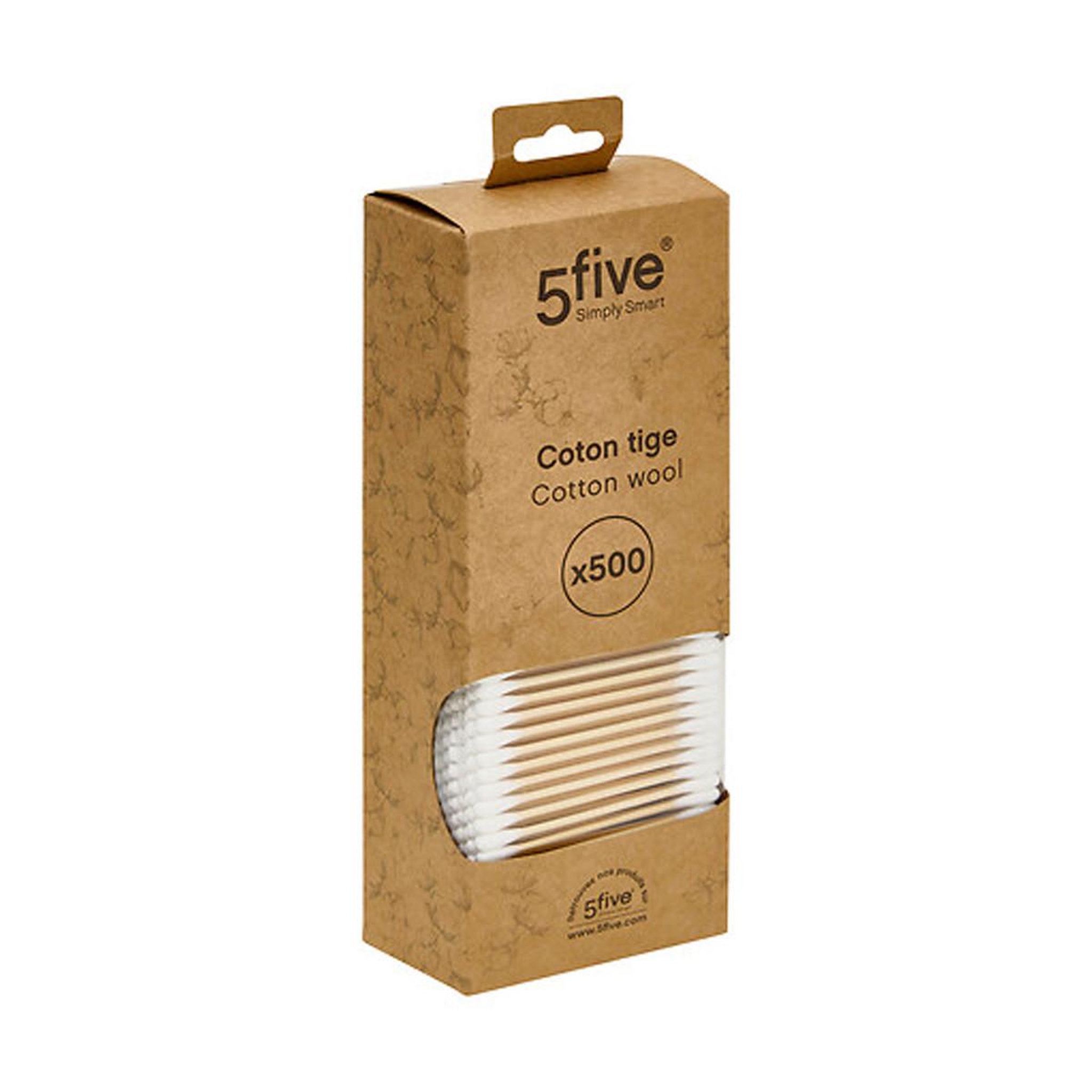 FIVE Lot de 500 cotons-tiges en bambou  brad  22cm naturel