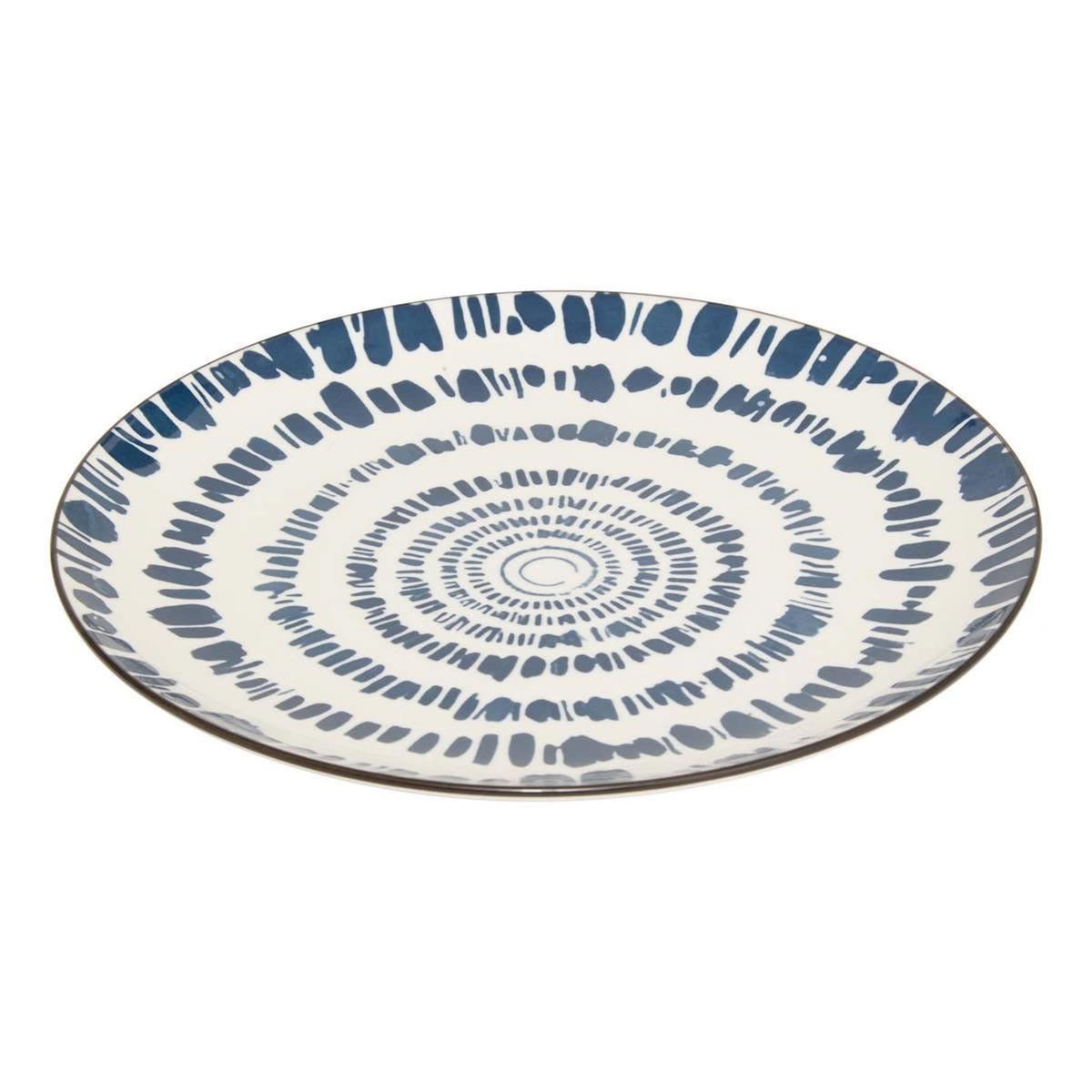 SECRET DE GOURMET Lot de 6 Assiettes Plates  Umami Rayon  26cm Bleu