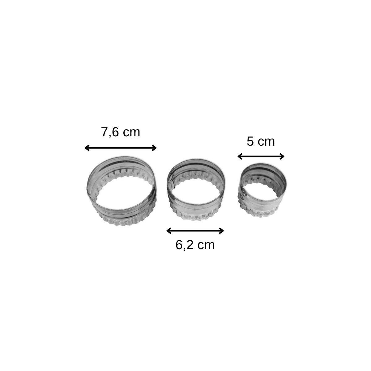 ZENKER Lot de 3 emporte-pièces ronds et cannelés Zenker Emporte-pièces