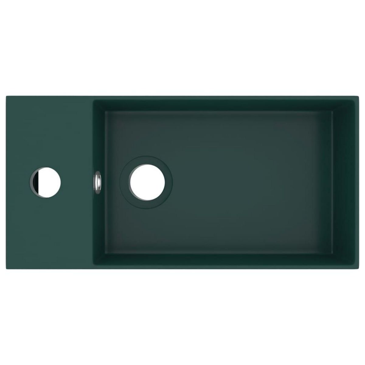 VIDAXL Lavabo de salle de bain avec trop-plein Ceramique Vert fonce