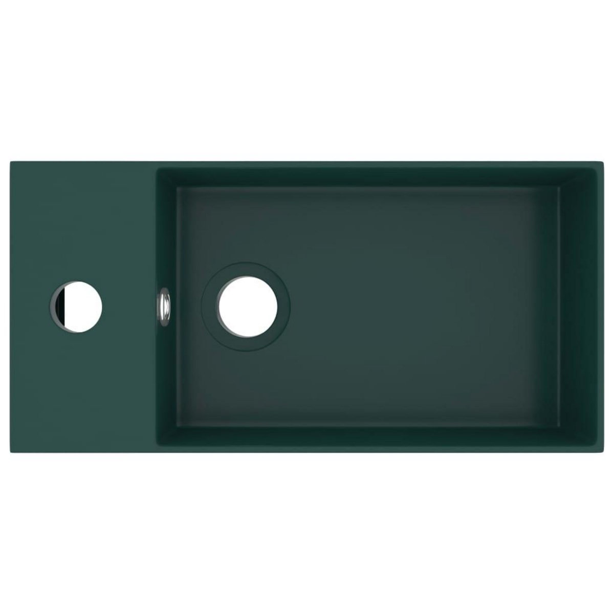 VIDAXL Lavabo de salle de bain avec trop-plein Ceramique Vert fonce