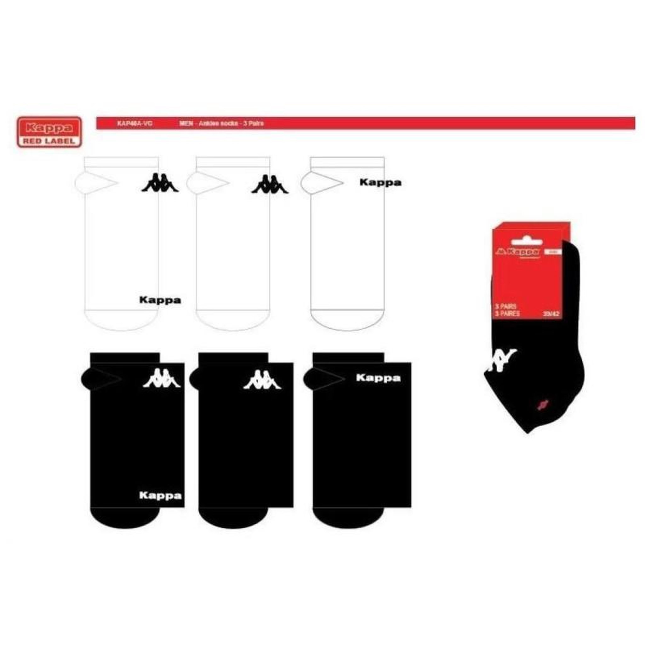Voir la diapositive 4 : KAPPA Chaussettes Homme SNEAKER KAPPA