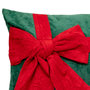 Voir la diapositive 2 : ATMOSPHERA Coussin en Velours avec Nœud  Cadeau  30x50cm Vert