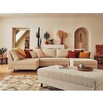 LISA DESIGN Rune - canapé panoramique d'angle gauche - 7 places - avec pouf d'appoint - en velours côtelé. Coloris disponibles : Orange, Bleu, Gris, Vert, Beige