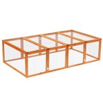 PAWHUT Clapier cage à lapins extérieur intérieur 2 portes supérieures 181L x 100l x 48H cm bois massif pin