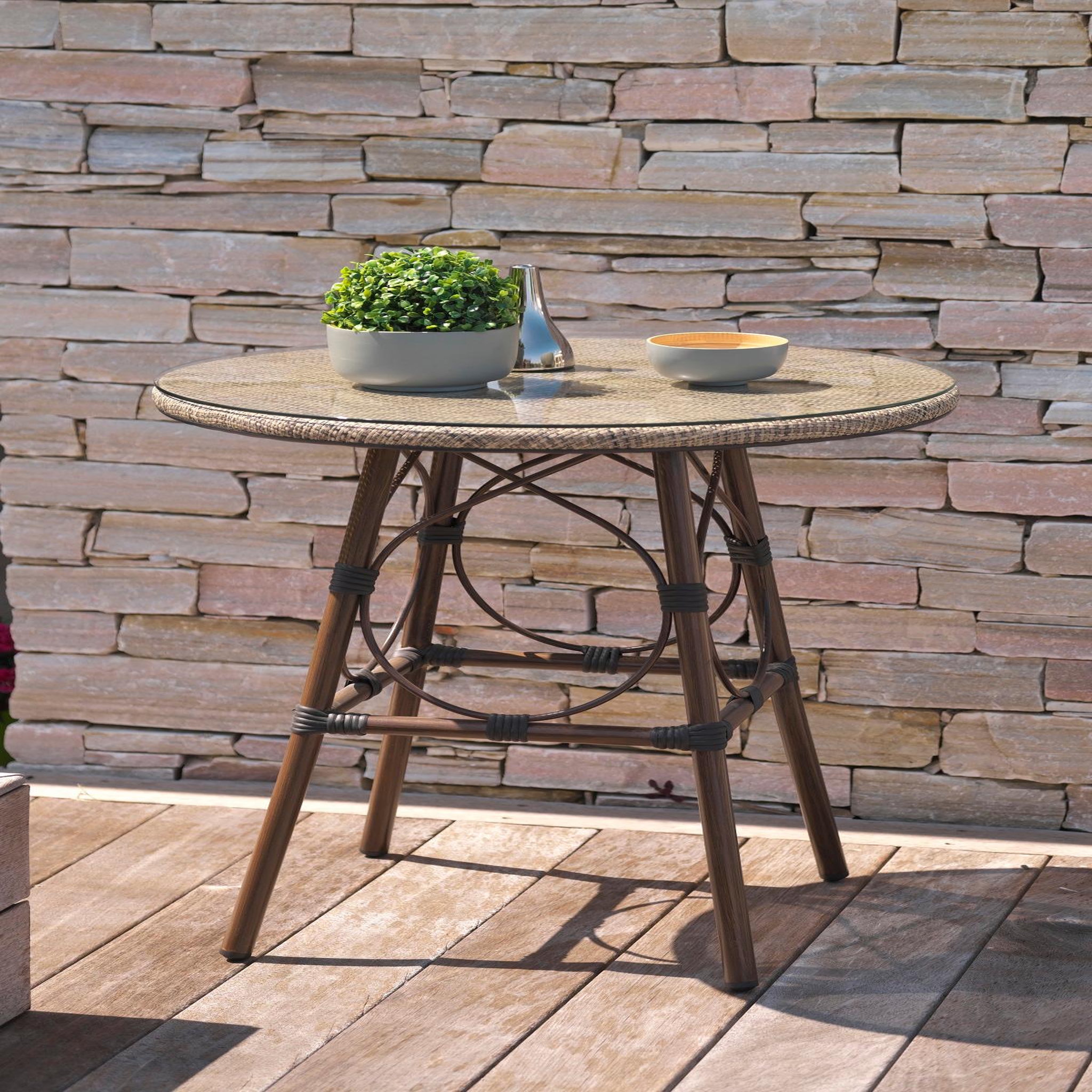 Voir la diapositive 4 : DCB GARDEN Salon de jardin - 2 places - Aluminium/Textilène - Taupe - USHUAIA