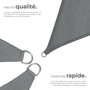 Voir la diapositive 3 : tectake Voile d'ombrage triangulaire triangulaire avec une protection UV 50+ gris 3 x 3 x 3 m