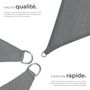 Voir la diapositive 3 : tectake Voile d'ombrage triangulaire triangulaire avec une protection UV 50+ gris 3 x 3 x 3 m