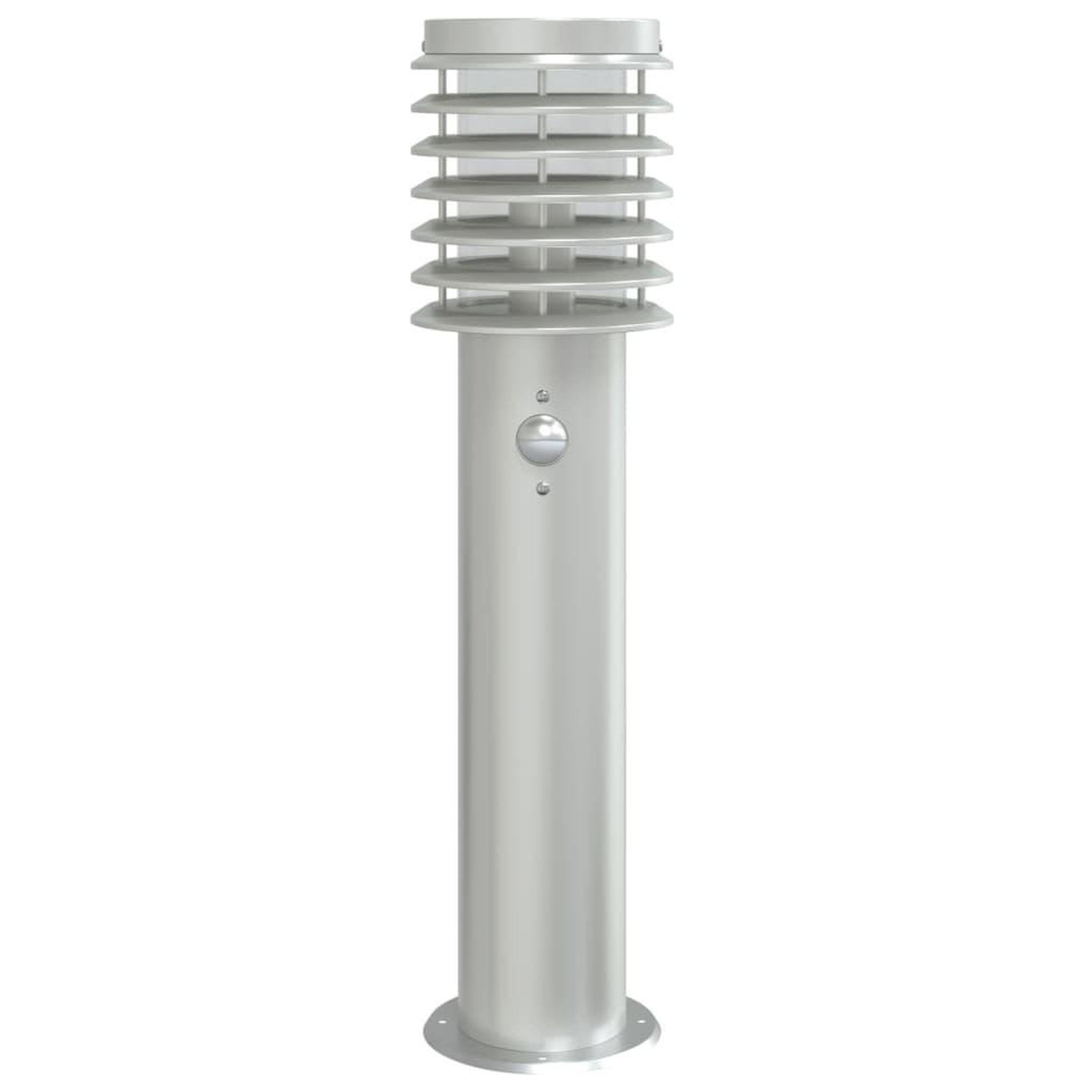 Voir la diapositive 4 : VIDAXL Lampadaire d'exterieur avec capteur argente acier inoxydable