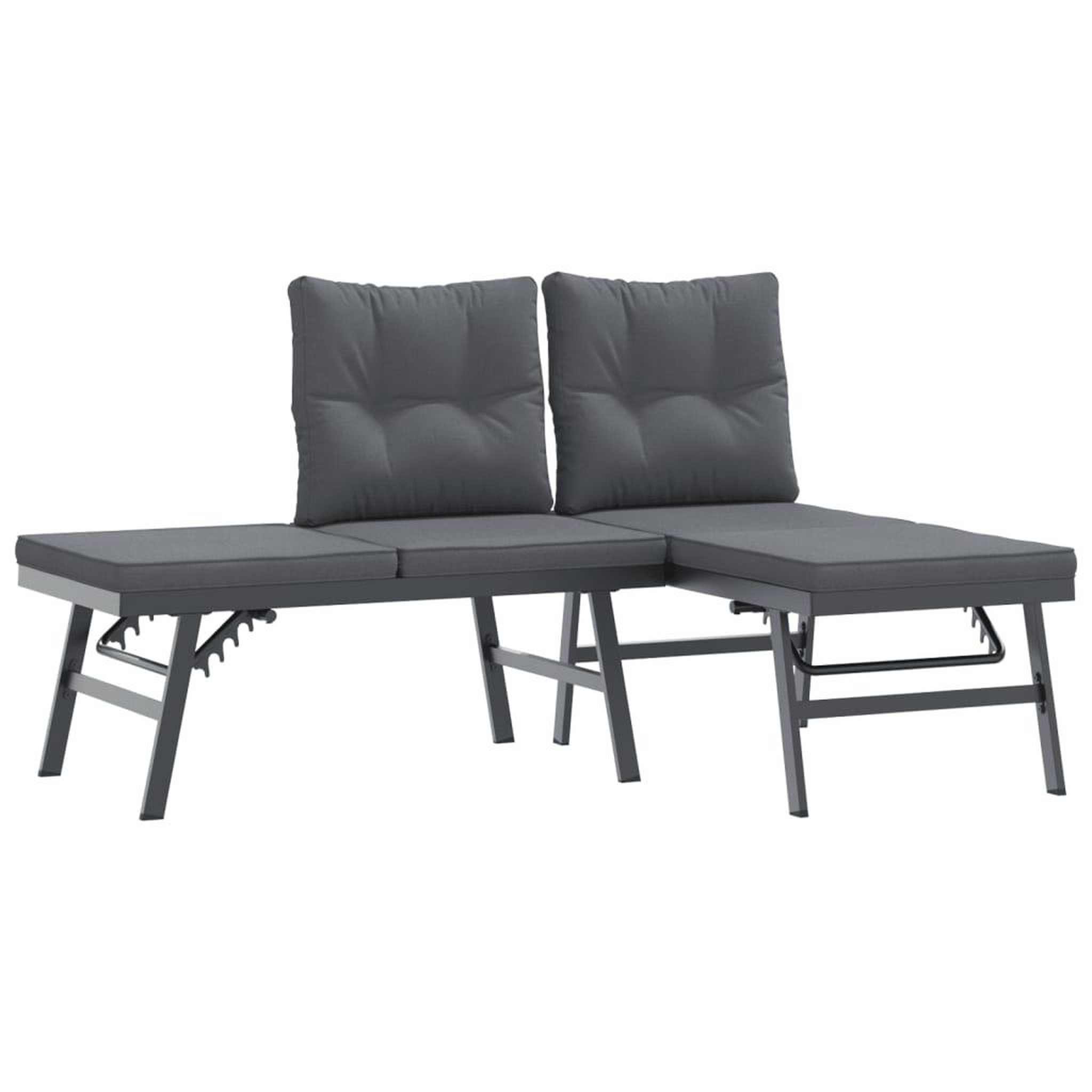 Voir la diapositive 4 : VIDAXL Bancs de jardin avec coussins lot de 8 acier enduit de poudre