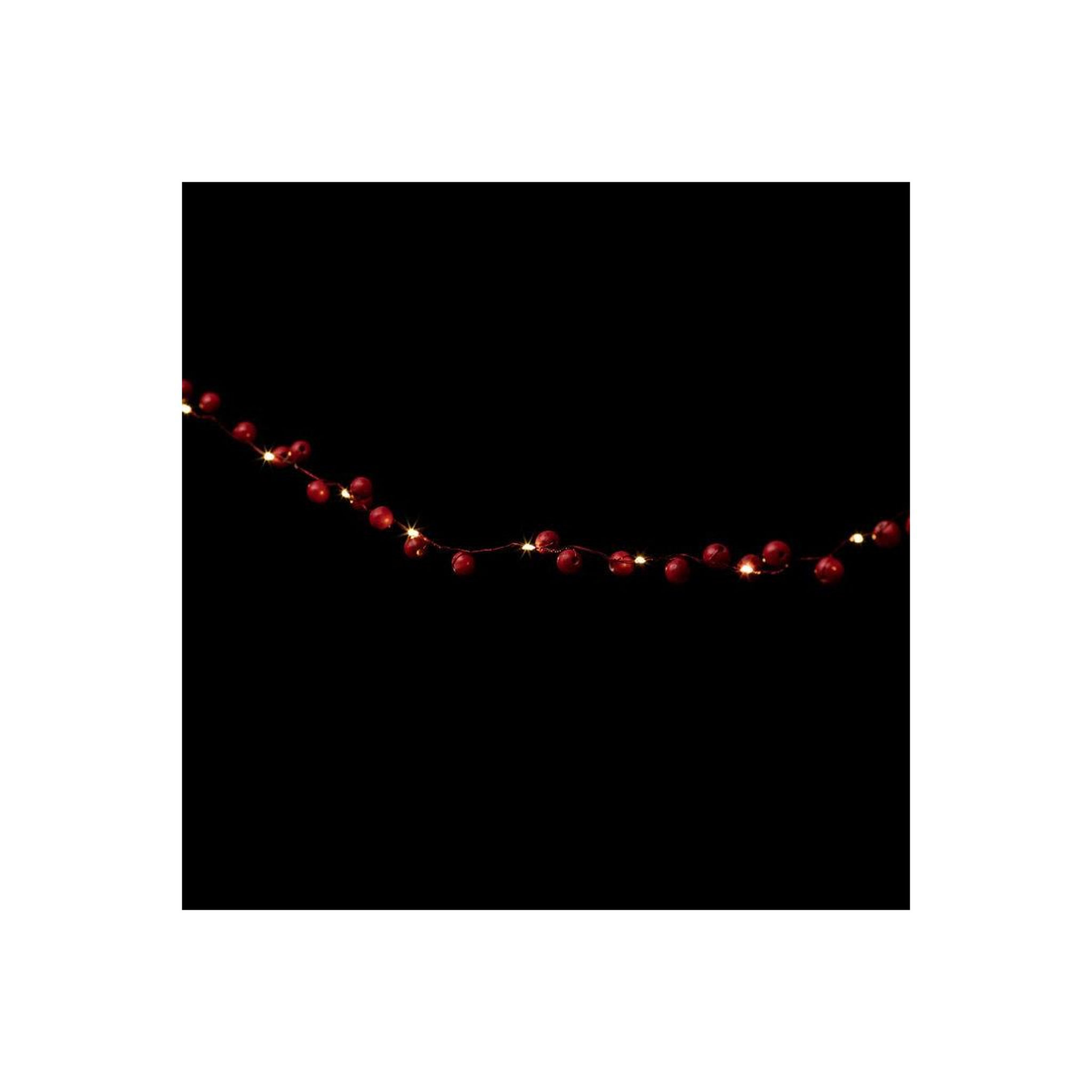 FEERIC LIGHT & CHRISTMAS Guirlande lumineuse  boules bois  220cm rouge