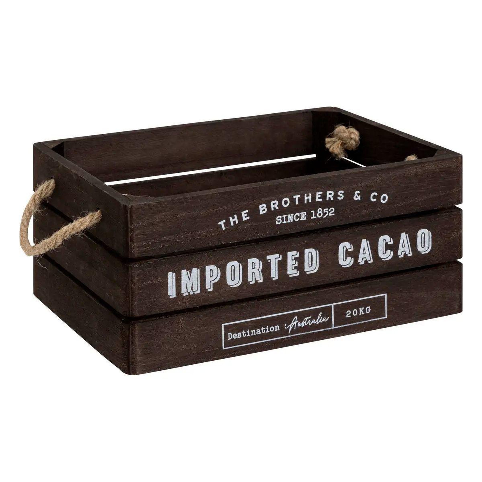 Voir la diapositive 2 : ATMOSPHERA Lot de 3 cagettes en bois  denys  35cm marron