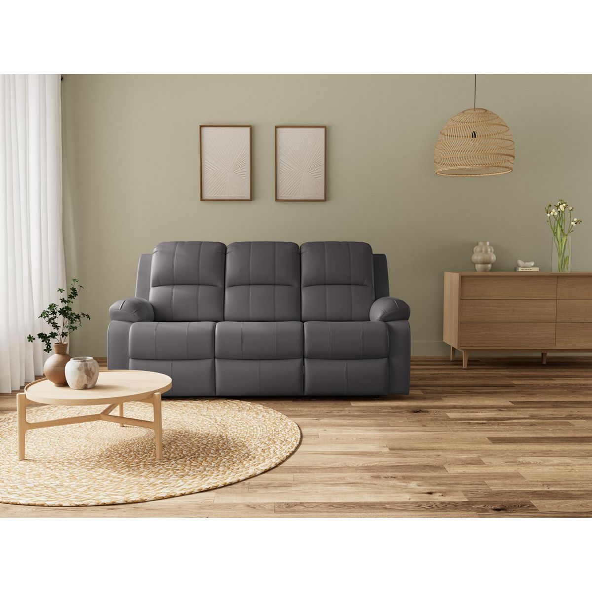 BEST MOBILIER Armand - canapé 3 places relax électrique en simili
