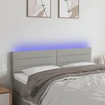 VIDAXL Tete de lit a LED Gris clair 144x5x78/88 cm Tissu