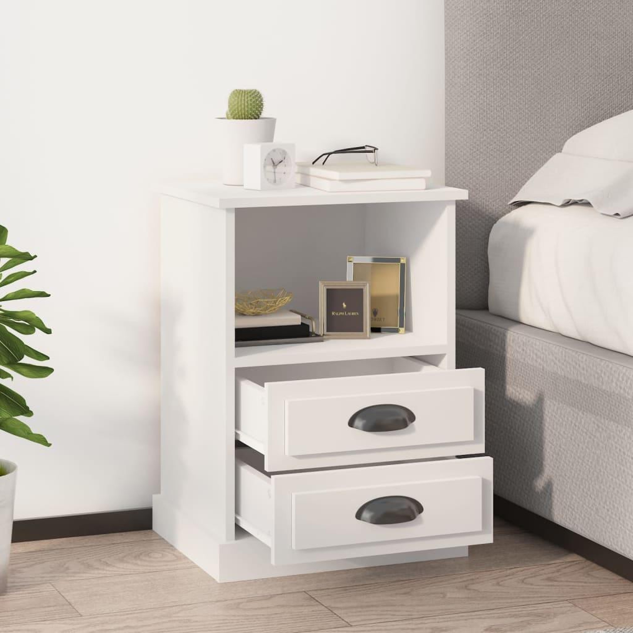 Voir la diapositive 3 : VIDAXL Table de chevet blanc 43x36x60 cm