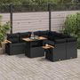 Voir la diapositive 1 : VIDAXL Salon de jardin avec coussins 9 pcs noir resine tressee acacia