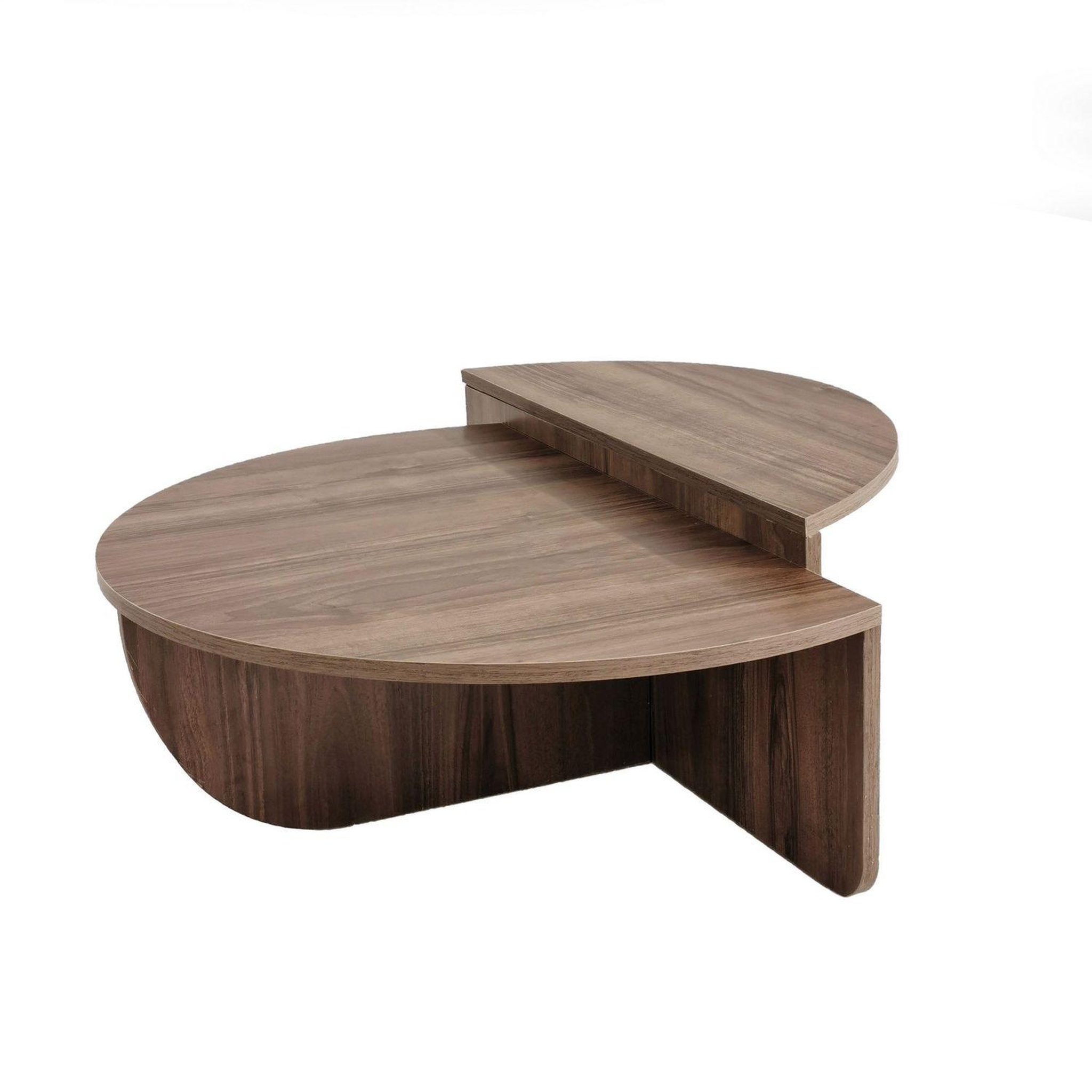 TOILINUX Table basse 2 demis-cercles en panneaux de particules diam.90cm