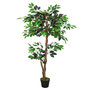 Voir la diapositive 1 : OUTSUNNY Arbre artificiel plante artificiel ficus hauteur 1,2 m tronc branches liane lichen feuilles grand réalisme pot inclus