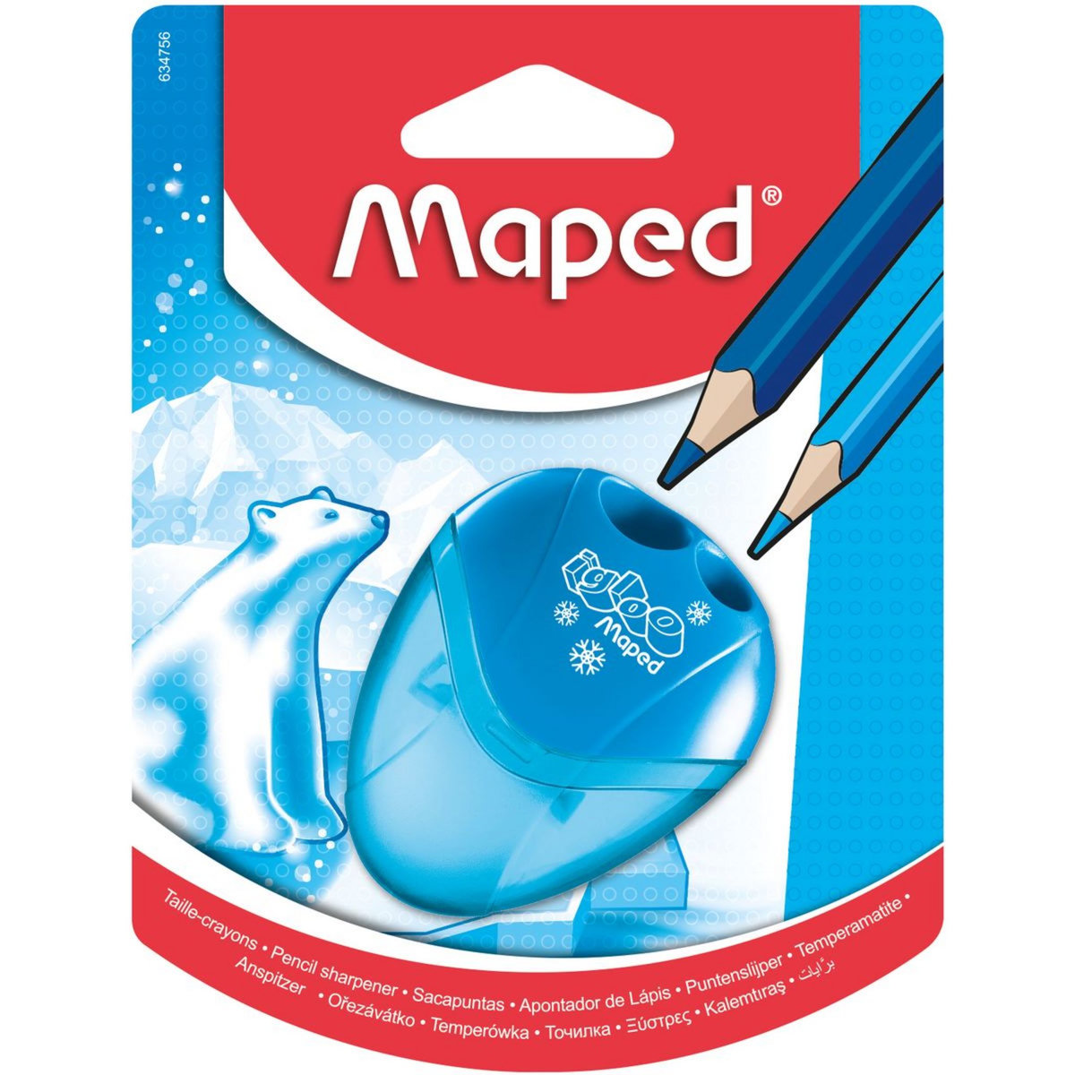 MAPED Taille-crayon 2 trous avec réservoir Igloo coloris aléatoire