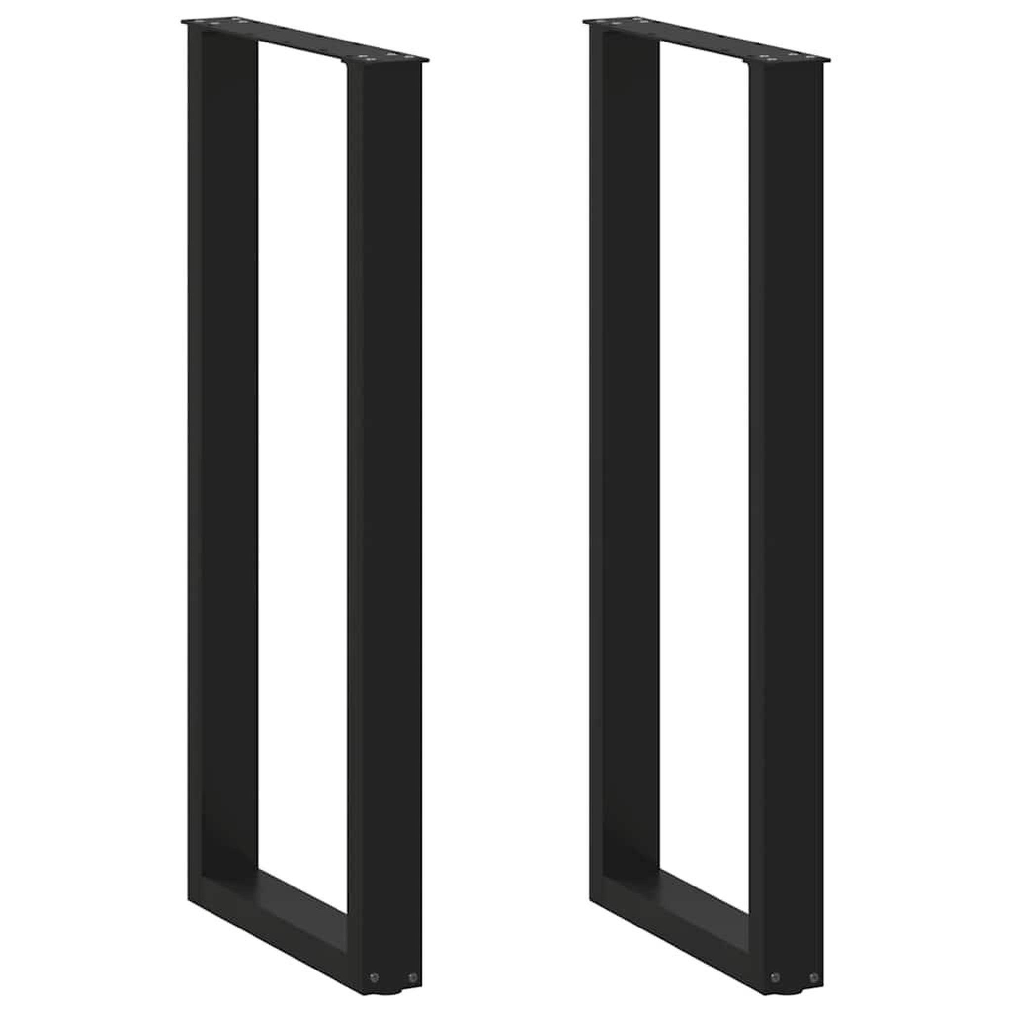 VIDAXL Pieds de table basse forme de U 2 pcs noir 50x(110-111)cm acier
