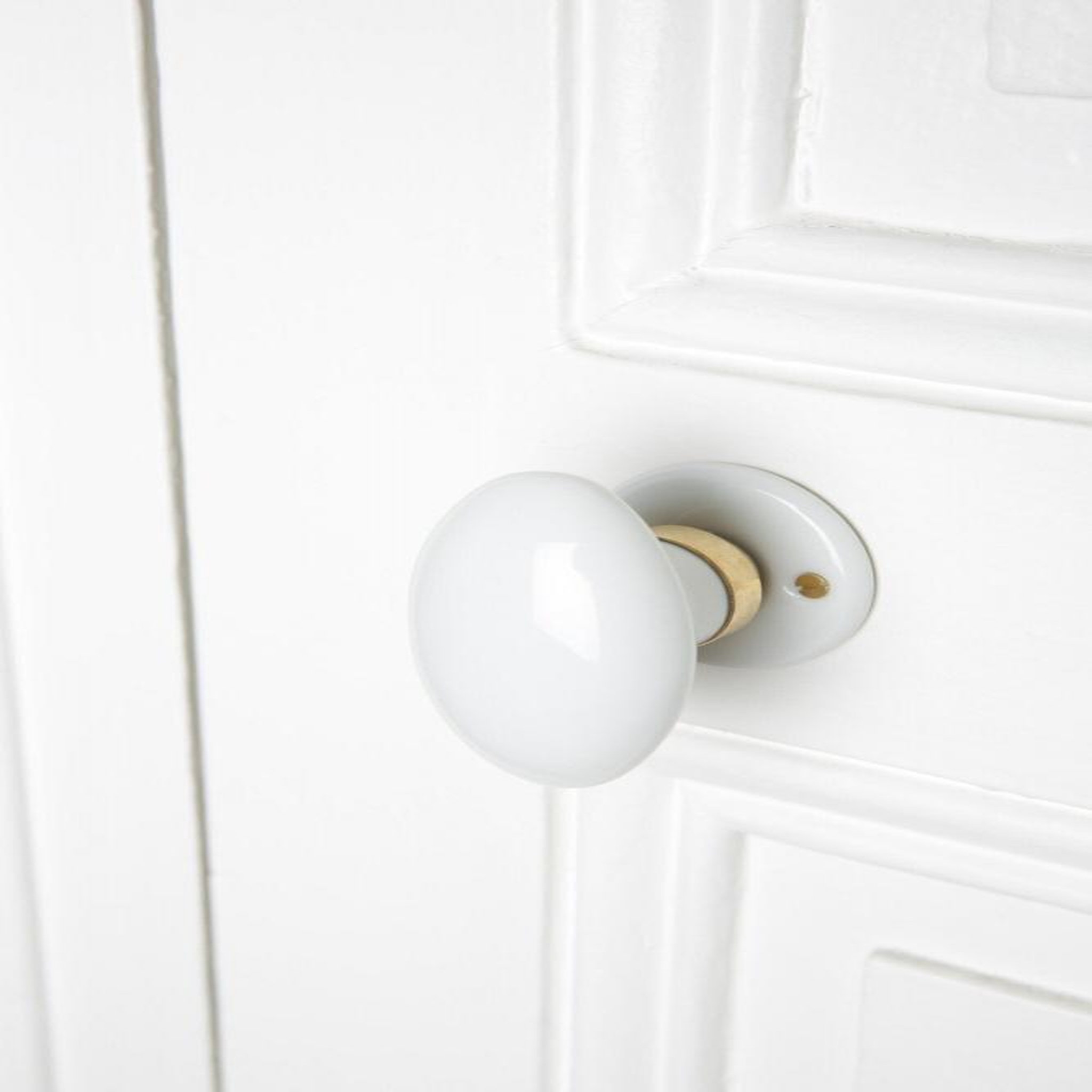 MERIGOUS Bouton de porte porcelaine porcelaine de limoges laitonné