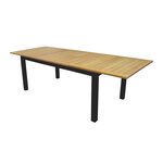 Proloisirs Table extensible - MADAGASCAR - Aluminium graphite - Teck FSC 100% - Allonge papillon - 180/260 x 100 cm