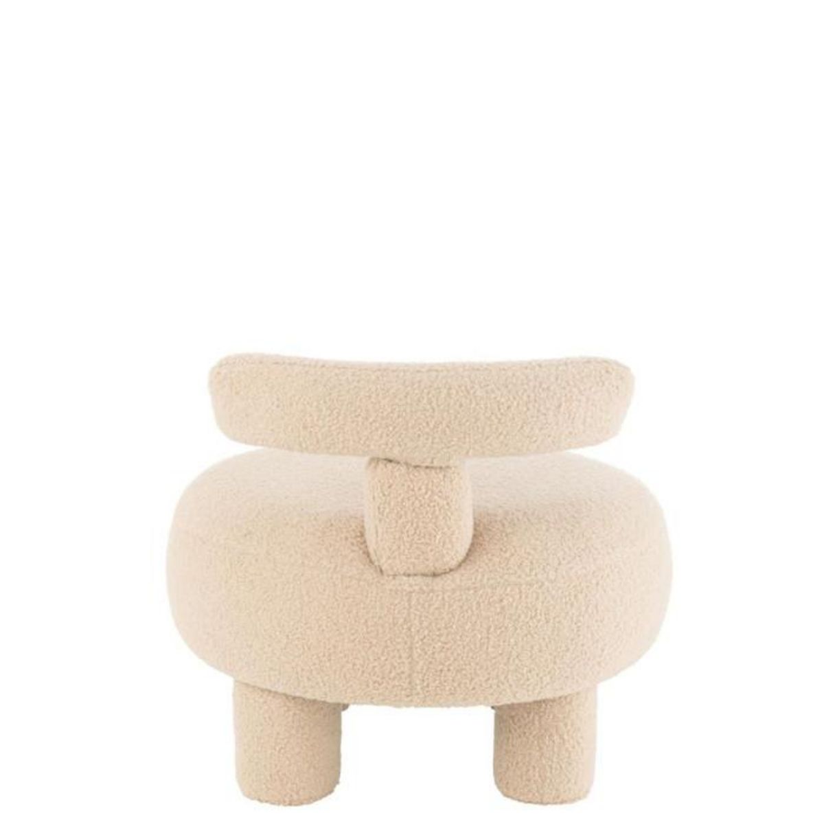 Paris Prix Pouf Bouclette Avec Dossier  Teddy  52cm Beige