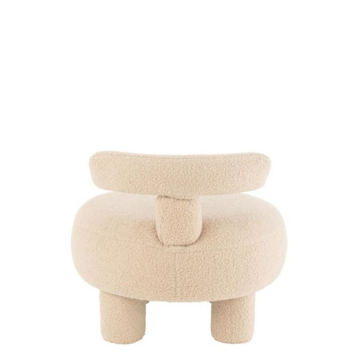 Paris Prix Pouf Bouclette Avec Dossier  Teddy  52cm Beige