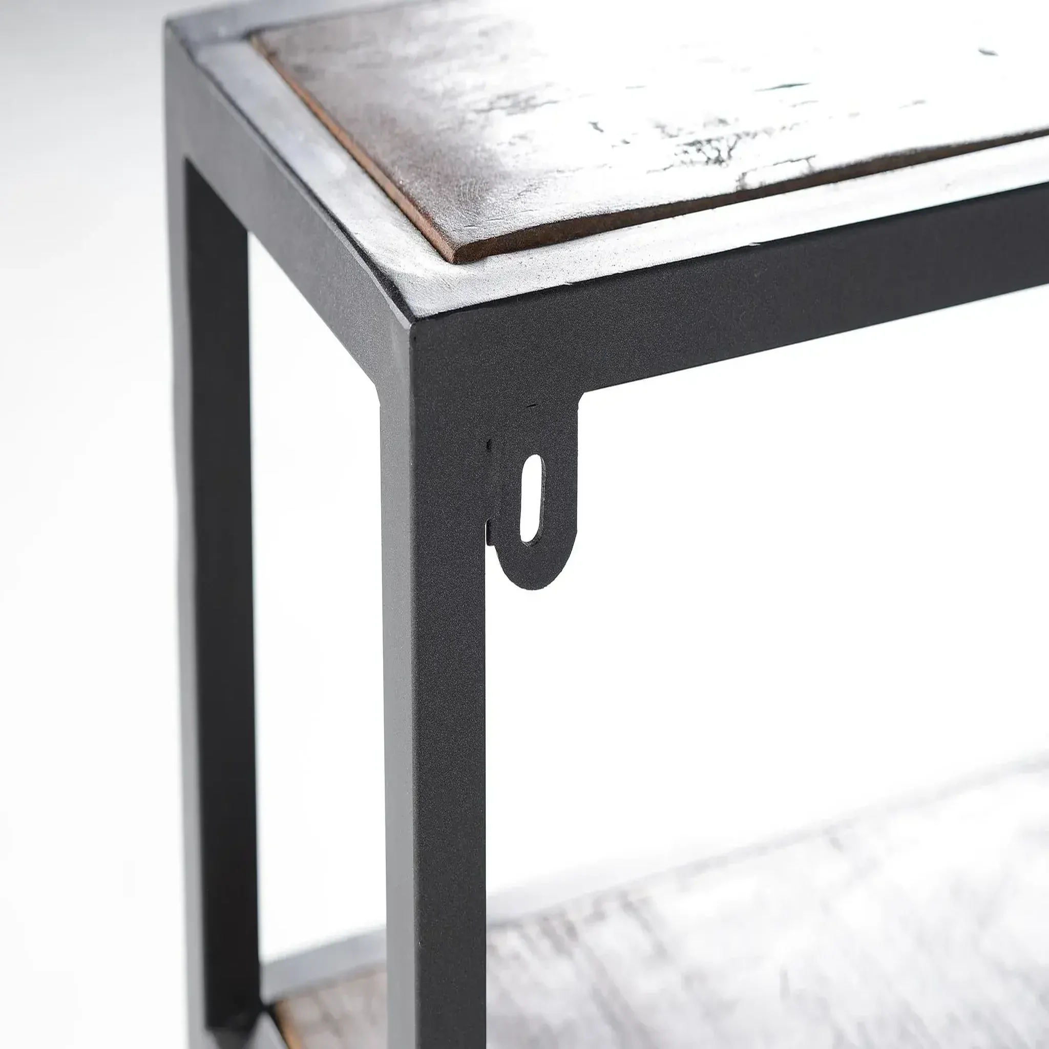 Voir la diapositive 3 : GINER Y COLOMER SL Étagère en bois recyclé 80 cm style industriel