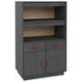 Voir la diapositive 2 : VIDAXL Buffet haut Gris 67x40x108,5 cm Bois massif de pin