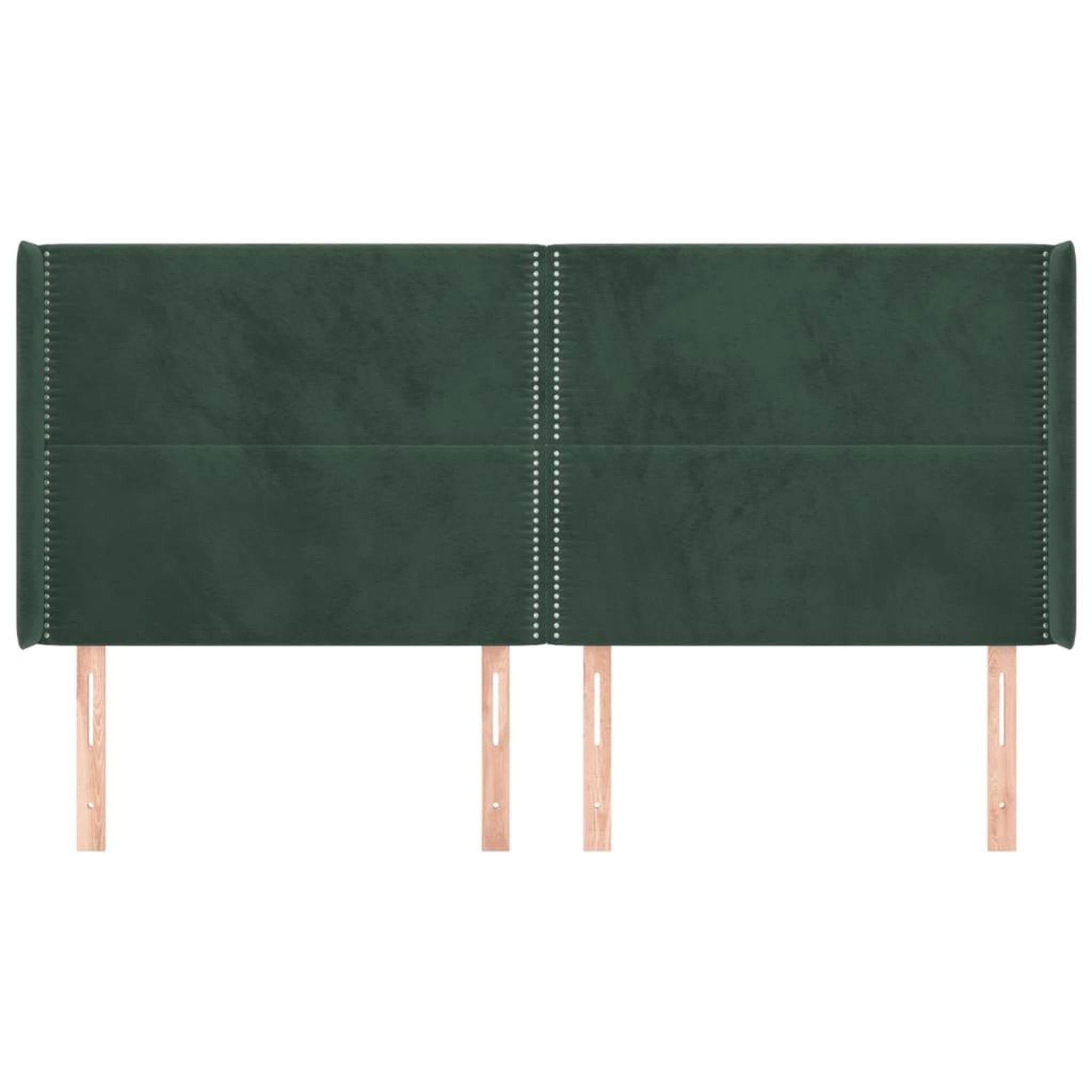 Voir la diapositive 3 : VIDAXL Tete de lit avec oreilles Vert fonce 203x16x118/128 cm Velours