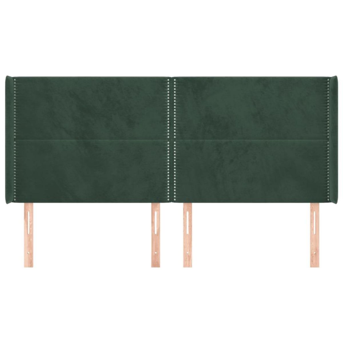 VIDAXL Tete de lit avec oreilles Vert fonce 203x16x118/128 cm Velours