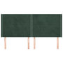 Voir la diapositive 3 : VIDAXL Tete de lit avec oreilles Vert fonce 203x16x118/128 cm Velours