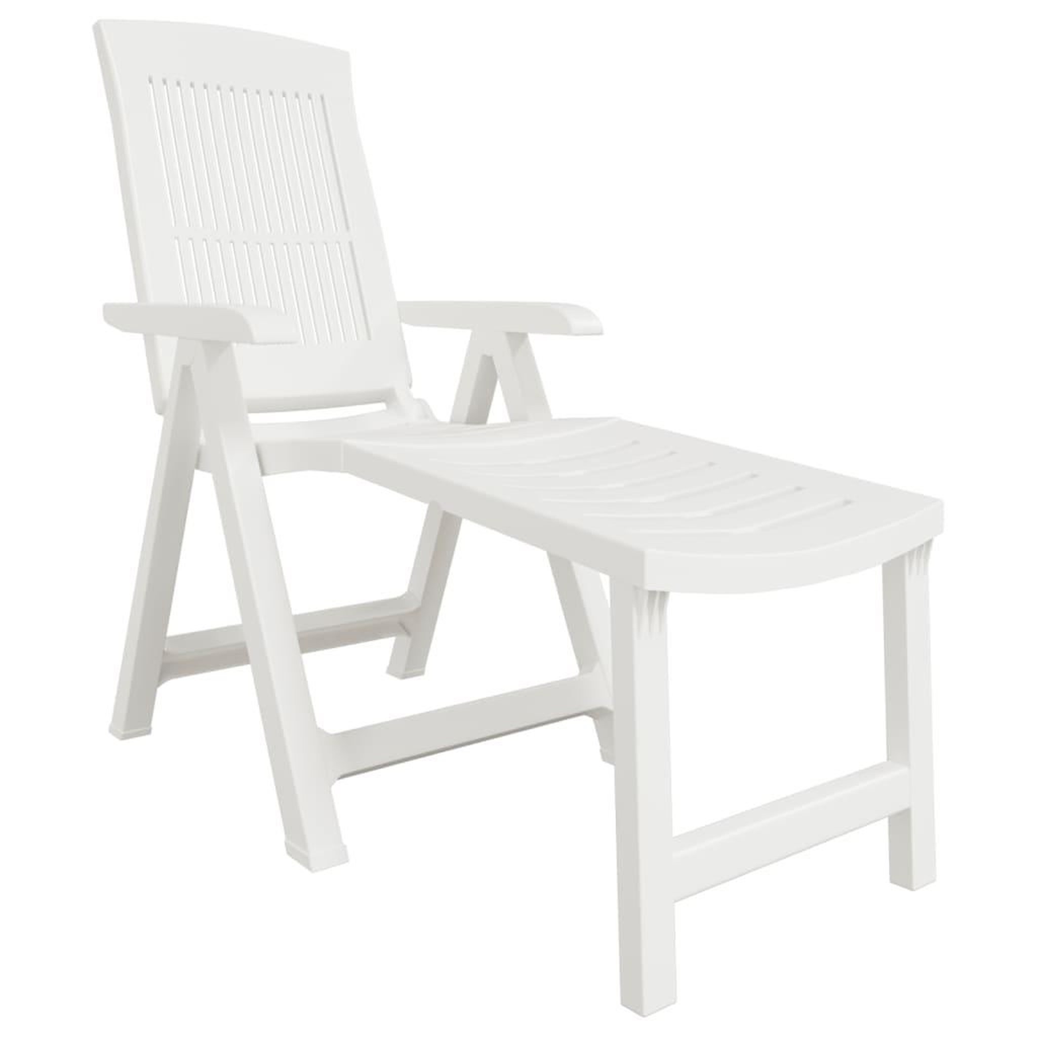 Voir la diapositive 2 : VIDAXL Chaise longue blanc plastique