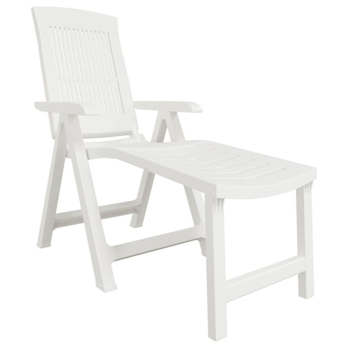 VIDAXL Chaise longue blanc plastique