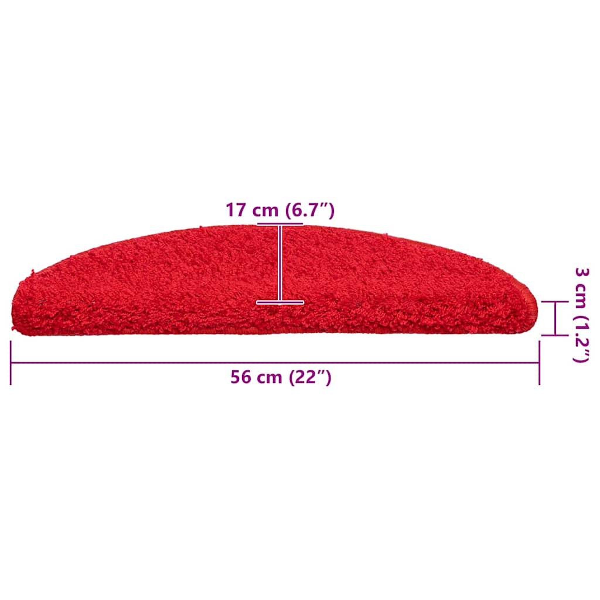 Voir la diapositive 6 : VIDAXL Tapis d'escalier 20 pcs rouge 56x17x3 cm